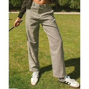 Albion Trousers Women Size XS Tuxedo Pants Black and White Houndstooth
